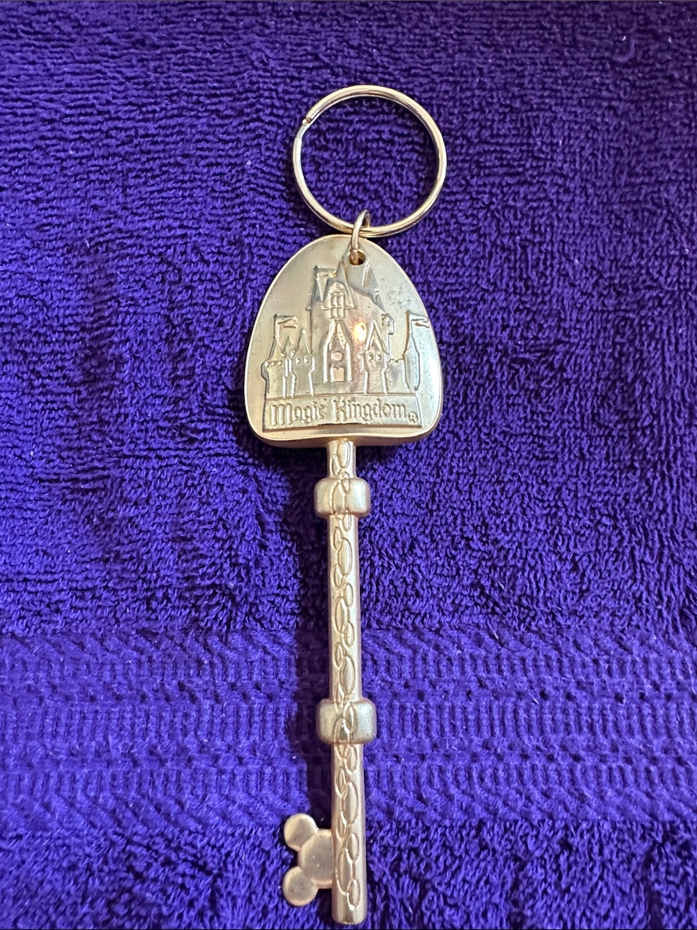 Disney Gold Magic Kingdom Castle Key Keychain